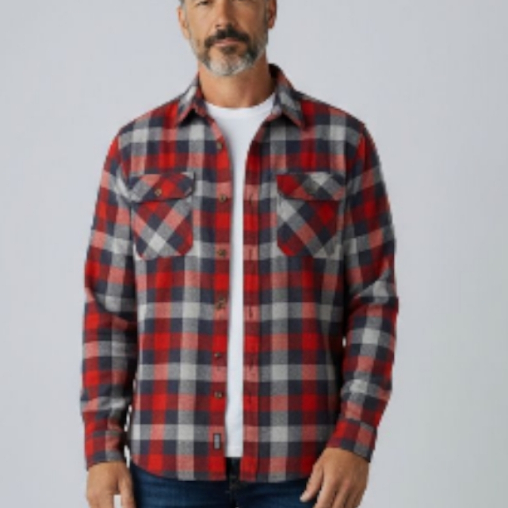 Carhartt Men's Red Checkered Plaid Thick Heavyweight Button Up Shirt Sz …